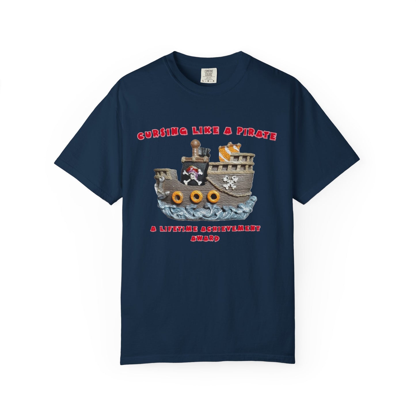 Cursing Like a Pirate Graphic T-Shirt - Unisex Garment-Dyed Tee for Nautical Fun