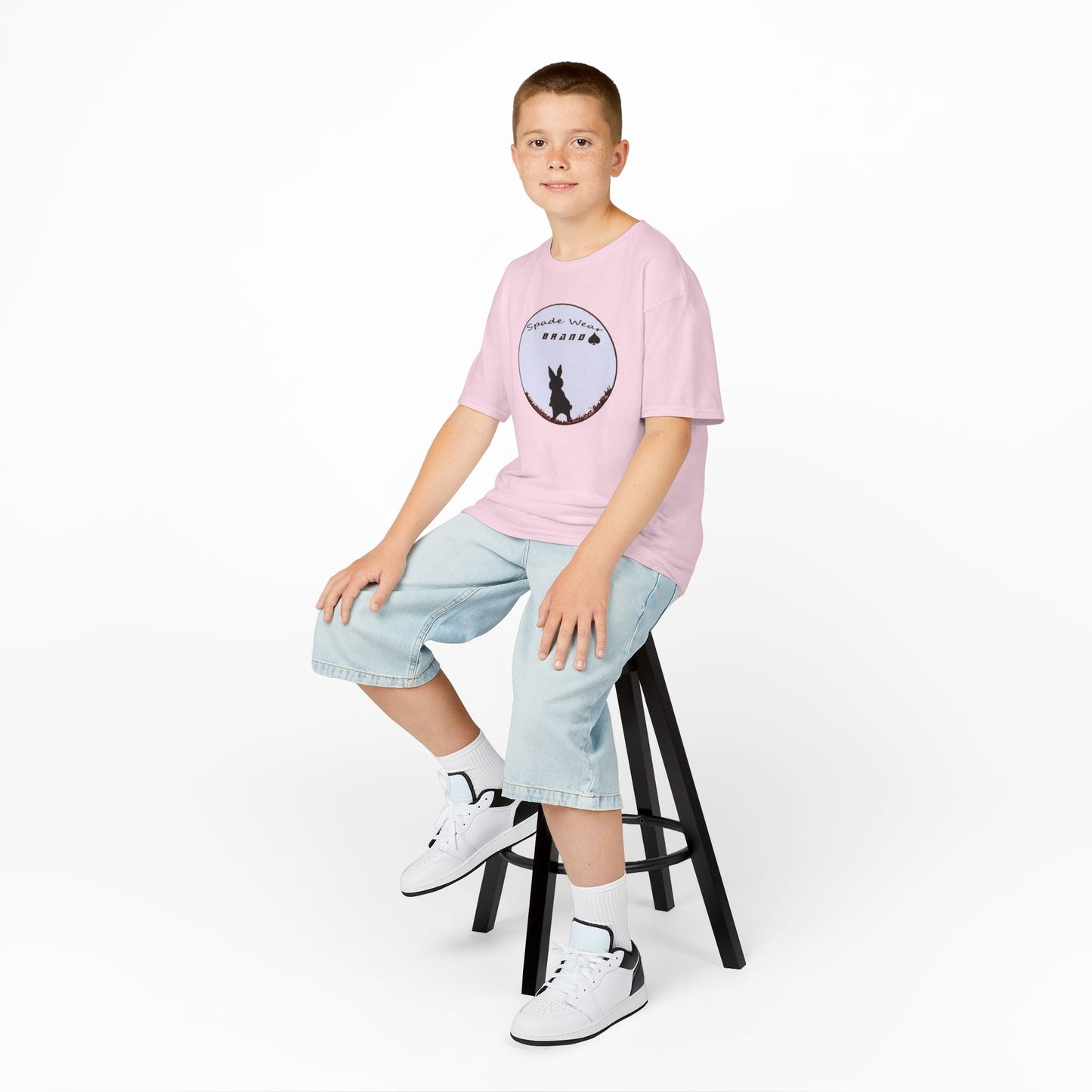 Kids Rabbit Silhouette v2 Tee for Boys and Girls...Animal Lover Gift, Spring Birthday, Kids Fashion Tee