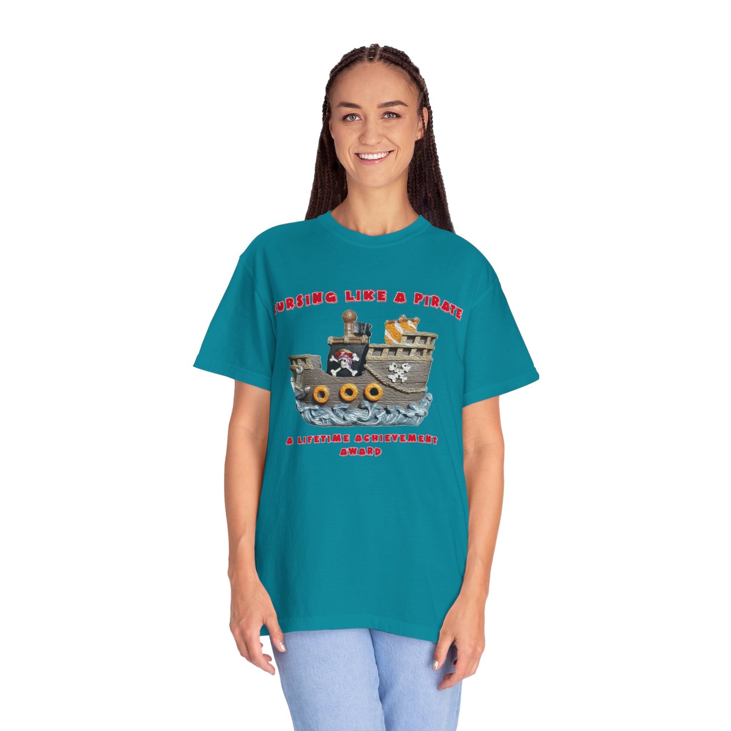 Cursing Like a Pirate Graphic T-Shirt - Unisex Garment-Dyed Tee for Nautical Fun