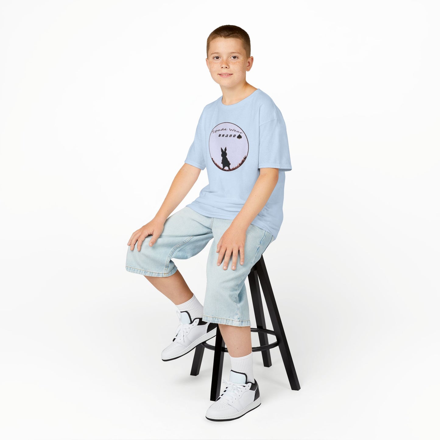 Kids Rabbit Silhouette v2 Tee for Boys and Girls...Animal Lover Gift, Spring Birthday, Kids Fashion Tee