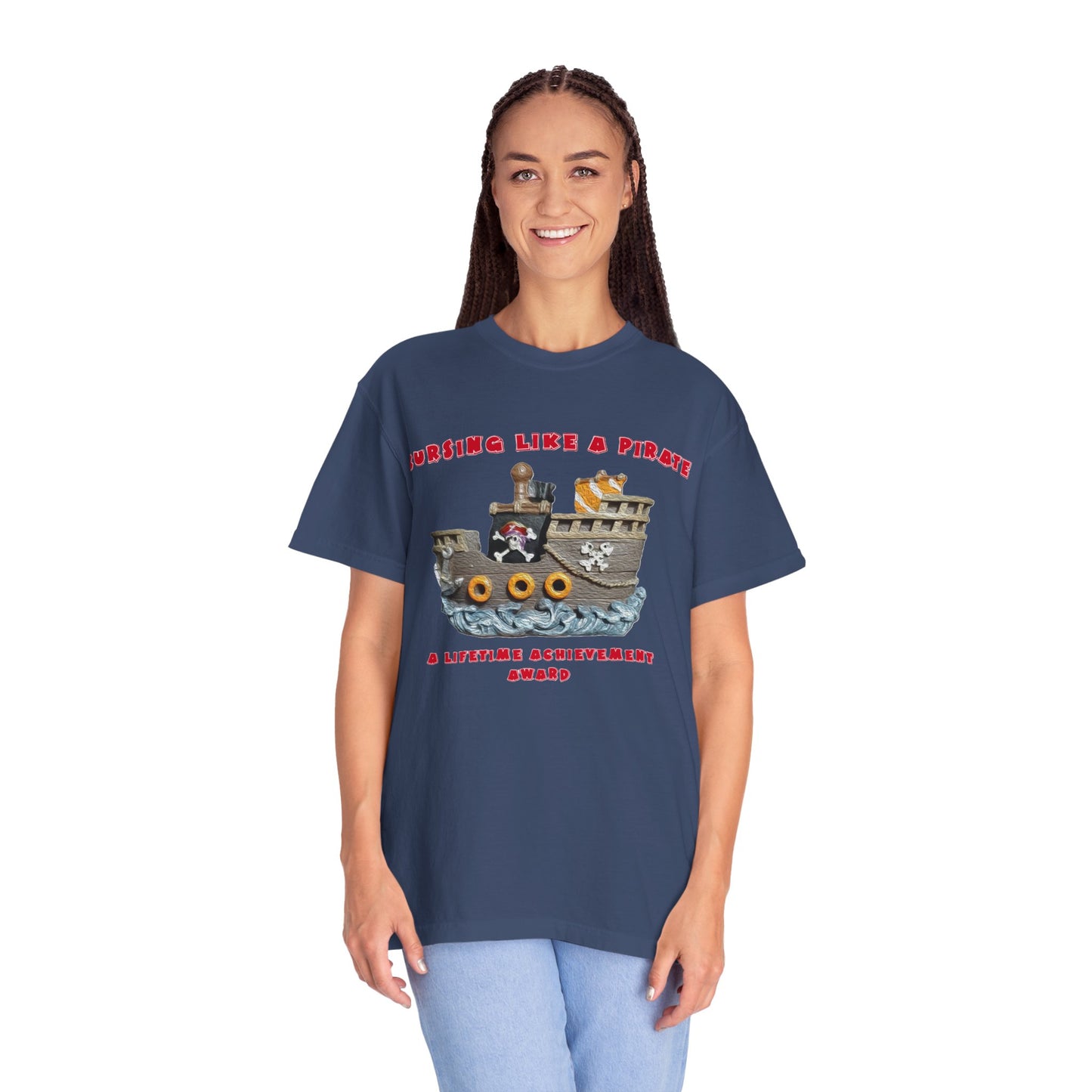 Cursing Like a Pirate Graphic T-Shirt - Unisex Garment-Dyed Tee for Nautical Fun