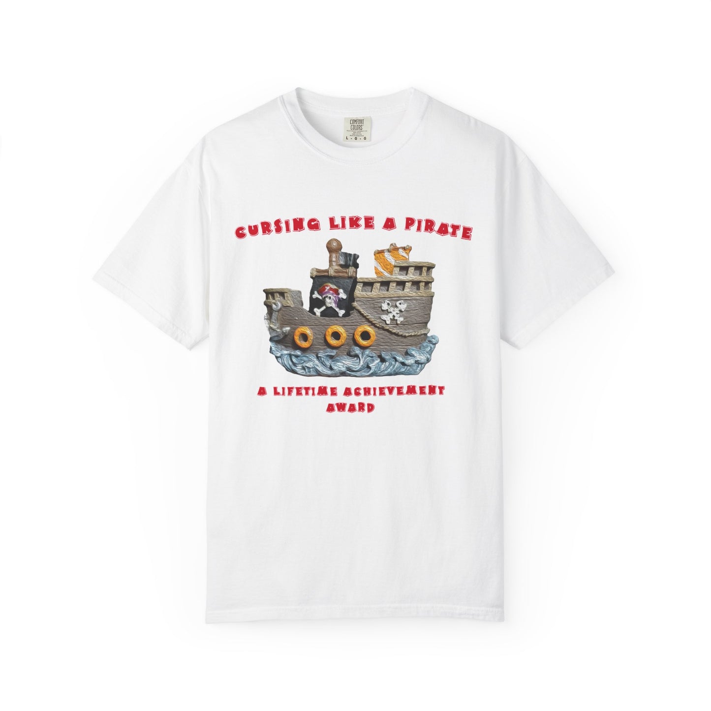 Cursing Like a Pirate Graphic T-Shirt - Unisex Garment-Dyed Tee for Nautical Fun