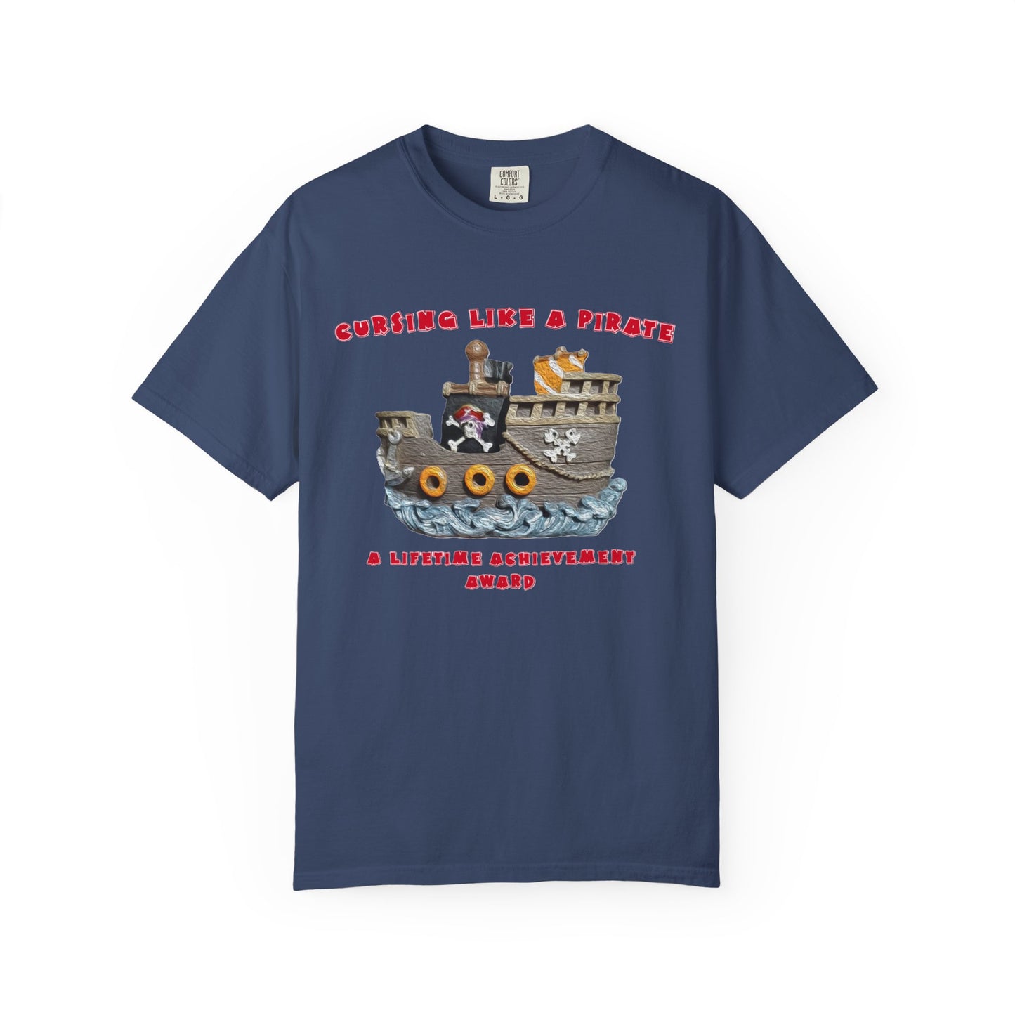 Cursing Like a Pirate Graphic T-Shirt - Unisex Garment-Dyed Tee for Nautical Fun