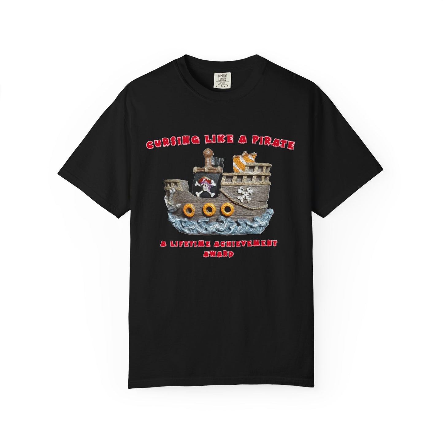 Cursing Like a Pirate Graphic T-Shirt - Unisex Garment-Dyed Tee for Nautical Fun