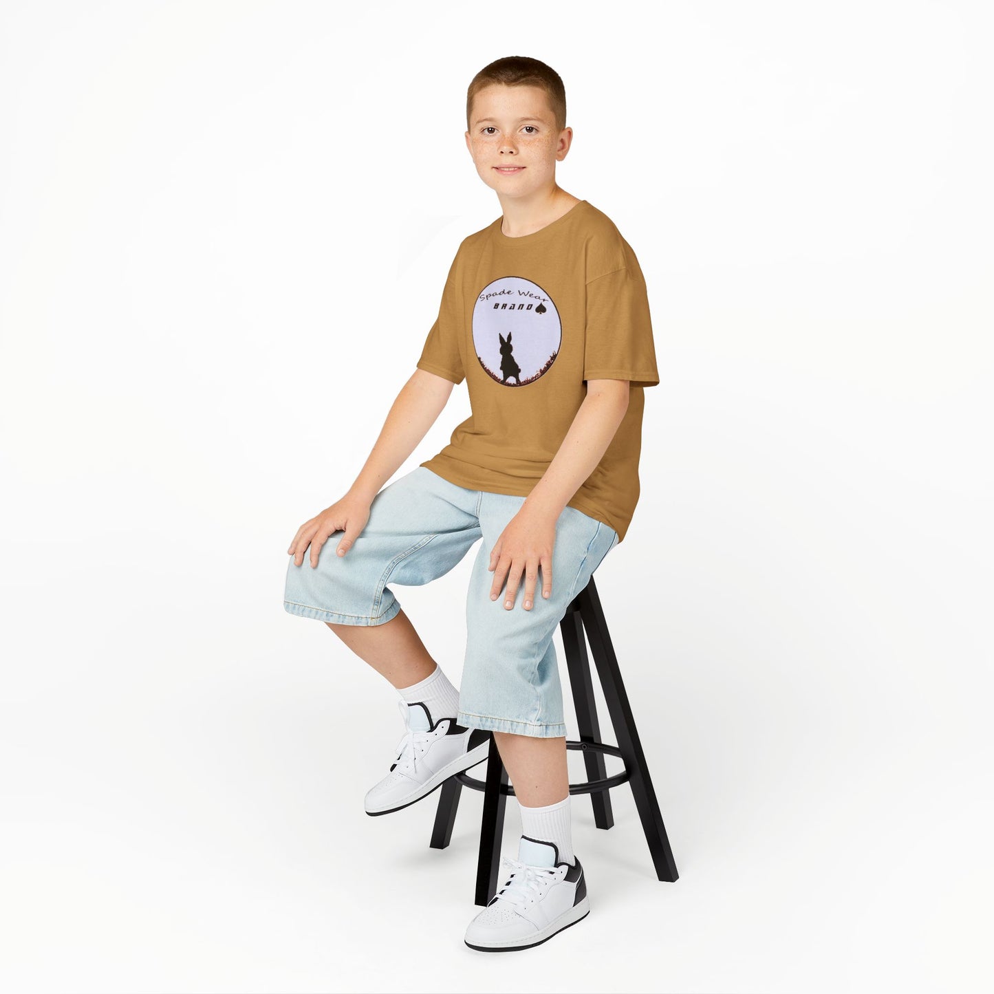 Kids Rabbit Silhouette v2 Tee for Boys and Girls...Animal Lover Gift, Spring Birthday, Kids Fashion Tee
