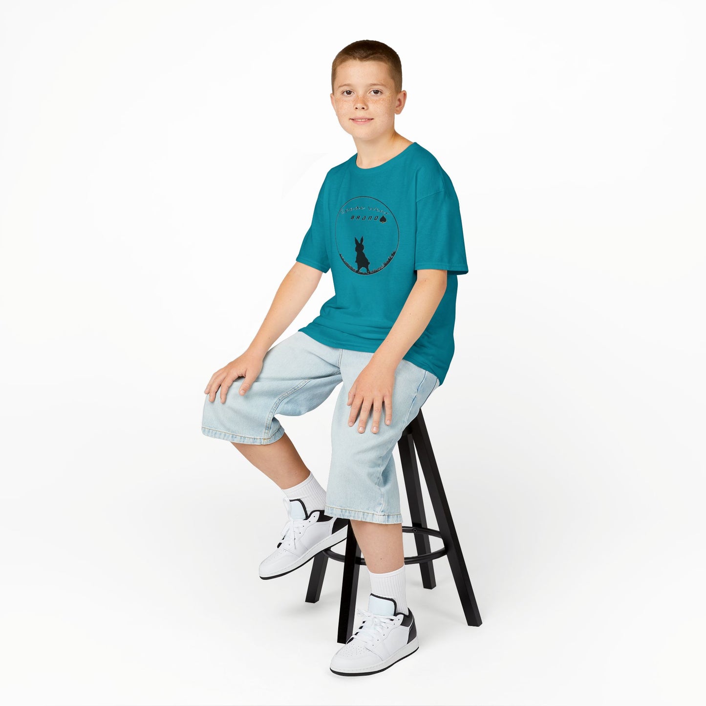 Kids Rabbit Silhouette Tee for Boys and Girls...Animal Lover Gift, Spring Birthday, Kids Fashion Tee