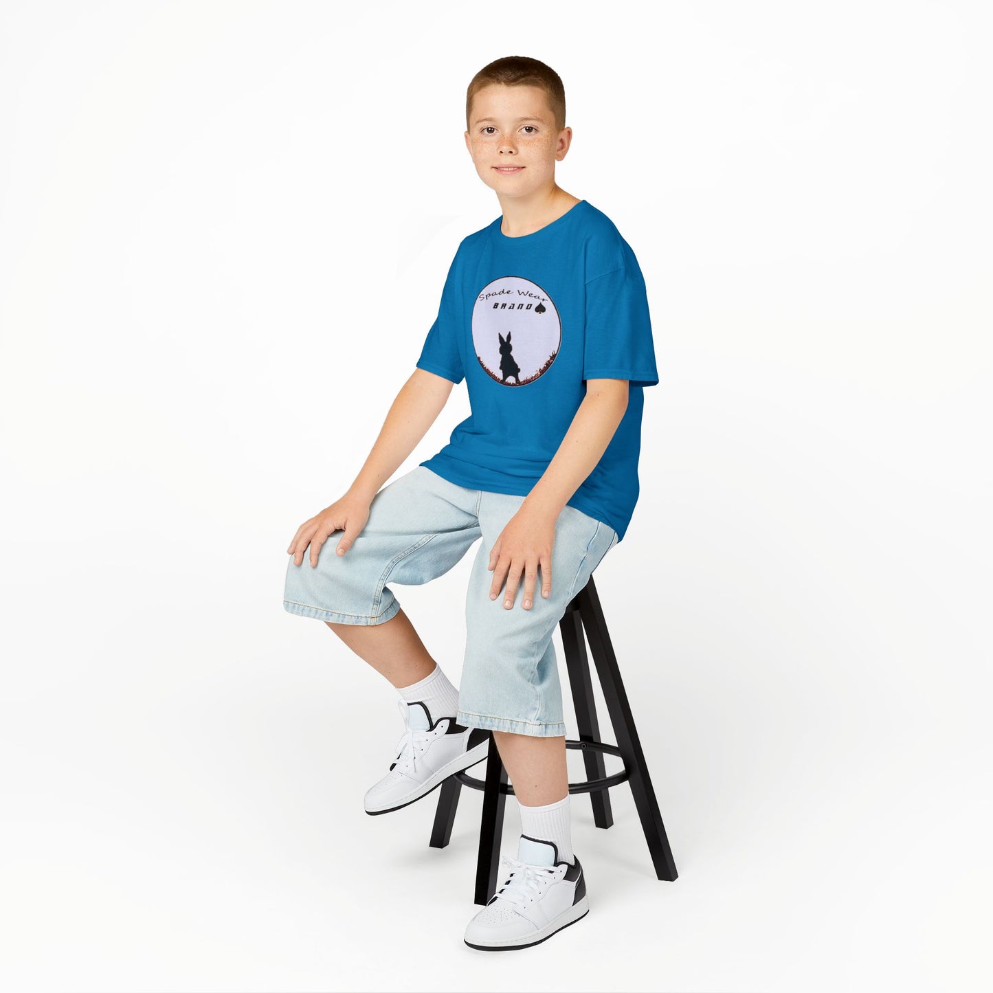 Kids Rabbit Silhouette v2 Tee for Boys and Girls...Animal Lover Gift, Spring Birthday, Kids Fashion Tee
