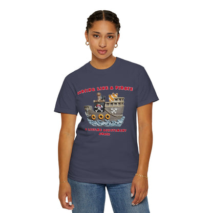Cursing Like a Pirate Graphic T-Shirt - Unisex Garment-Dyed Tee for Nautical Fun
