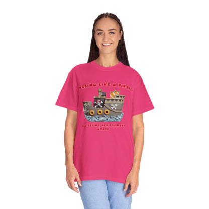 Cursing Like a Pirate Graphic T-Shirt - Unisex Garment-Dyed Tee for Nautical Fun