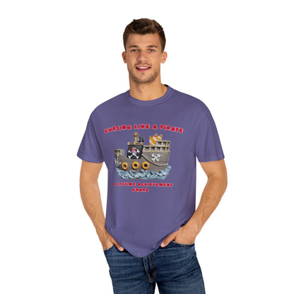 Cursing Like a Pirate Graphic T-Shirt - Unisex Garment-Dyed Tee for Nautical Fun