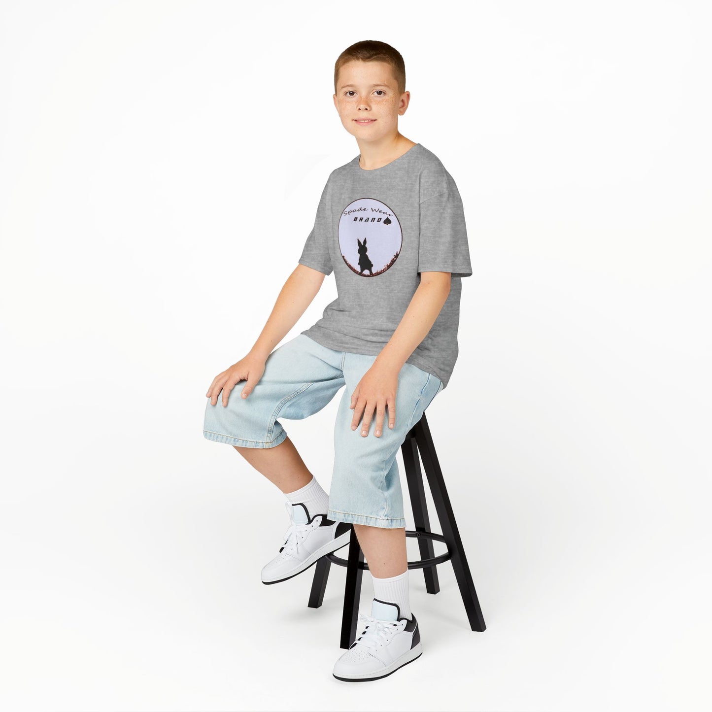 Kids Rabbit Silhouette v2 Tee for Boys and Girls...Animal Lover Gift, Spring Birthday, Kids Fashion Tee