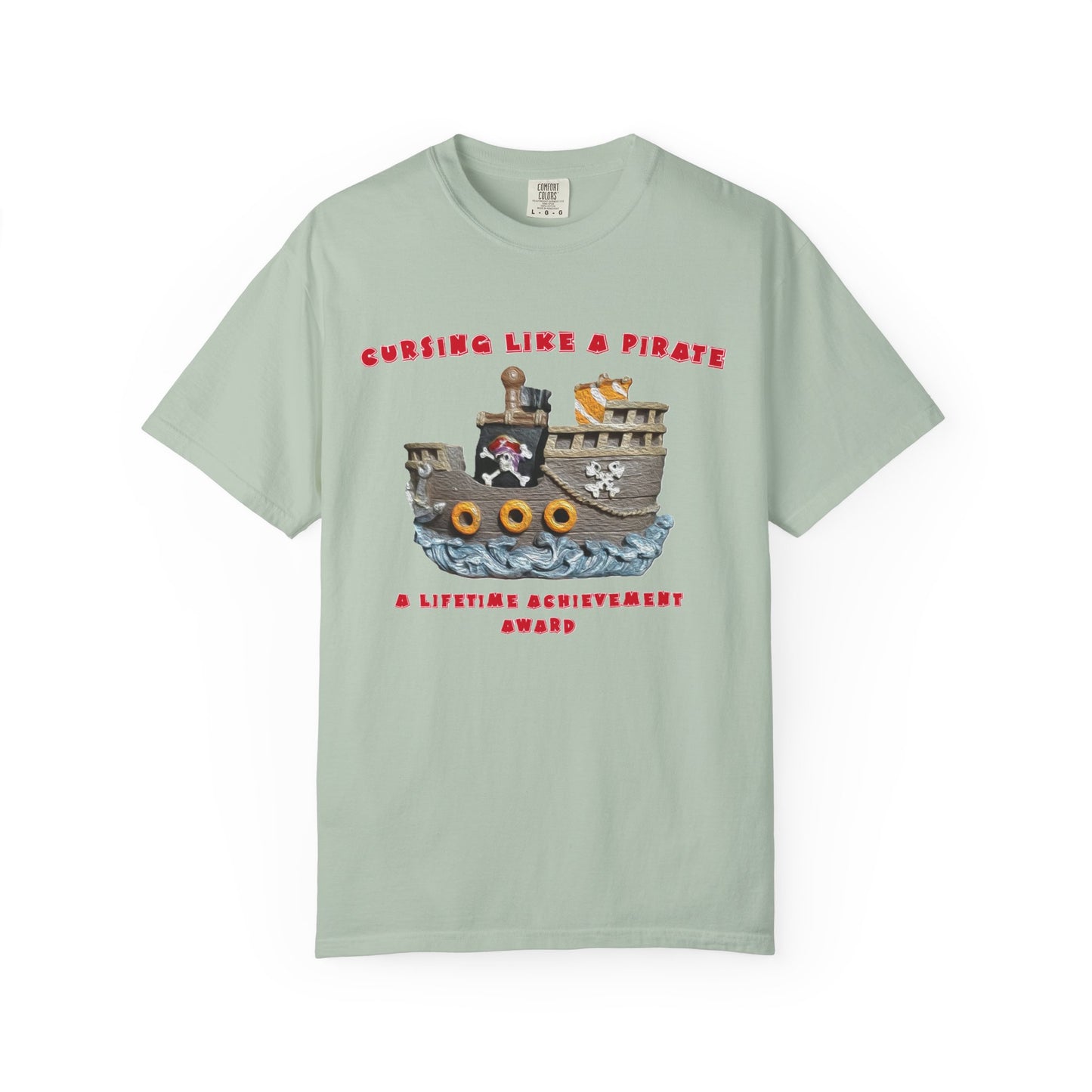 Cursing Like a Pirate Graphic T-Shirt - Unisex Garment-Dyed Tee for Nautical Fun