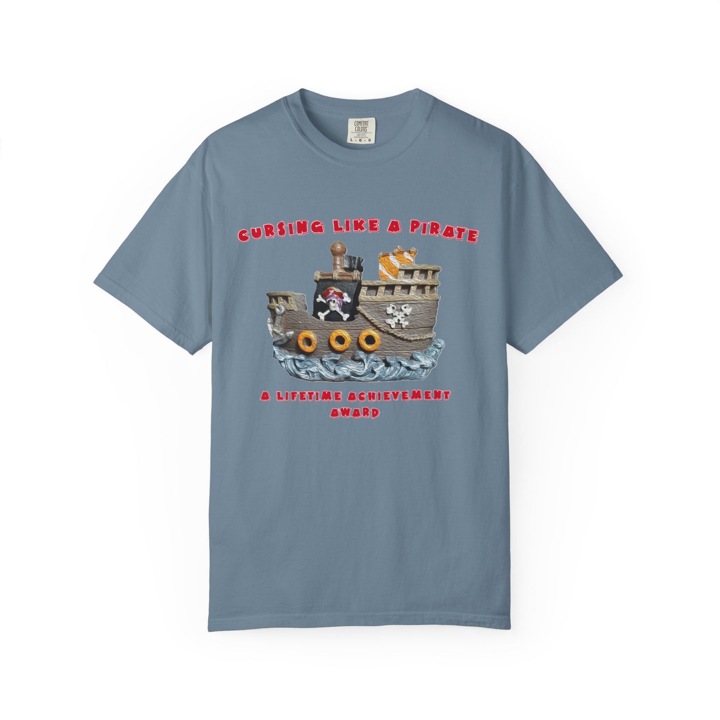 Cursing Like a Pirate Graphic T-Shirt - Unisex Garment-Dyed Tee for Nautical Fun