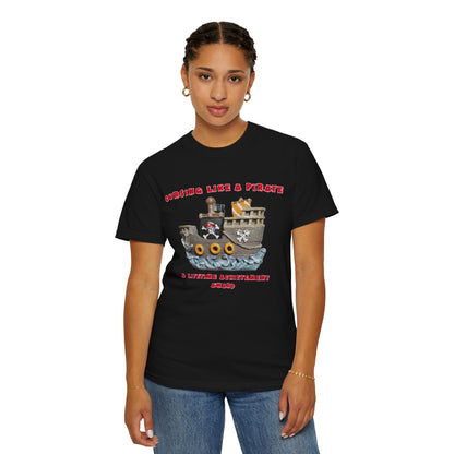 Cursing Like a Pirate Graphic T-Shirt - Unisex Garment-Dyed Tee for Nautical Fun