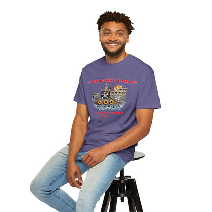 Cursing Like a Pirate Graphic T-Shirt - Unisex Garment-Dyed Tee for Nautical Fun