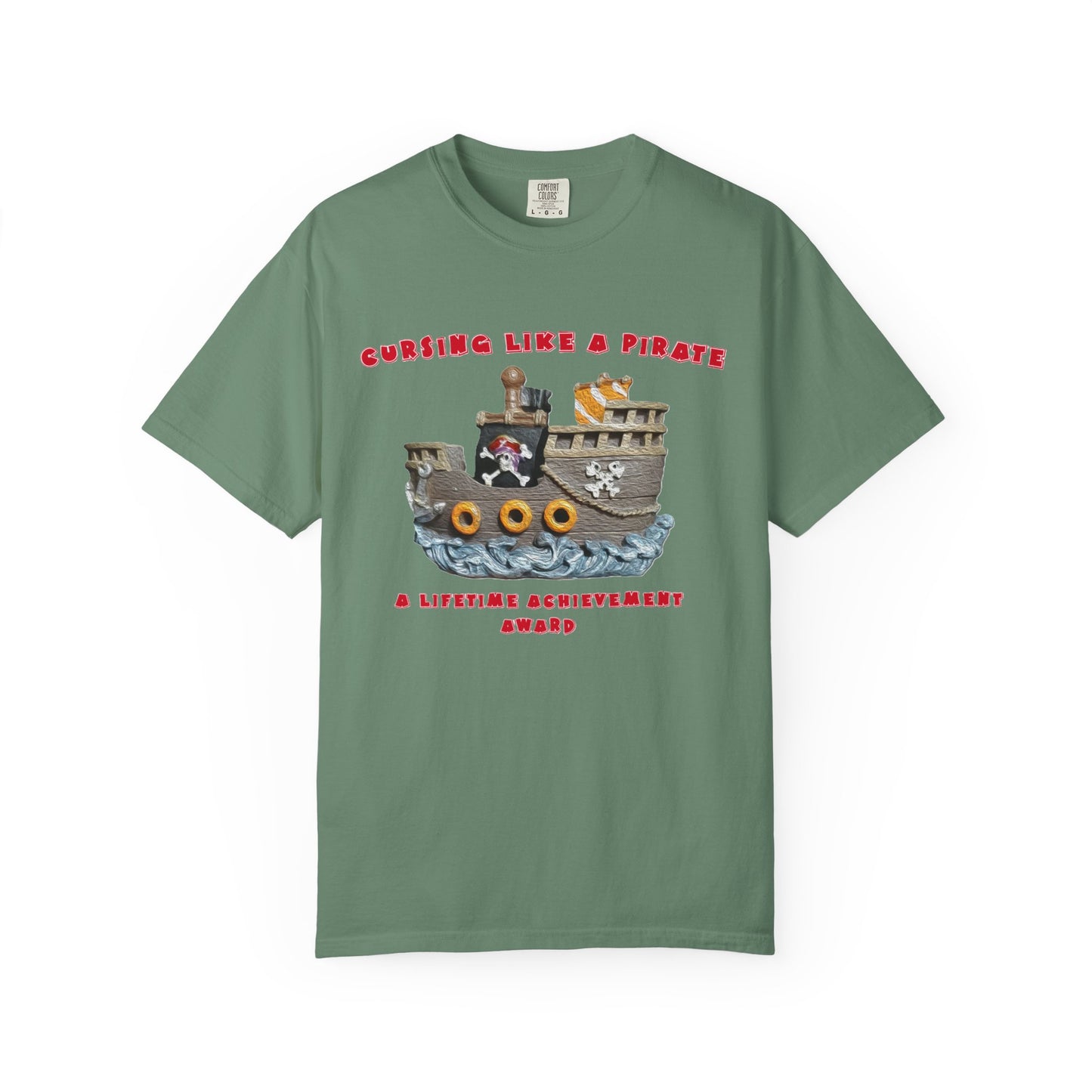 Cursing Like a Pirate Graphic T-Shirt - Unisex Garment-Dyed Tee for Nautical Fun