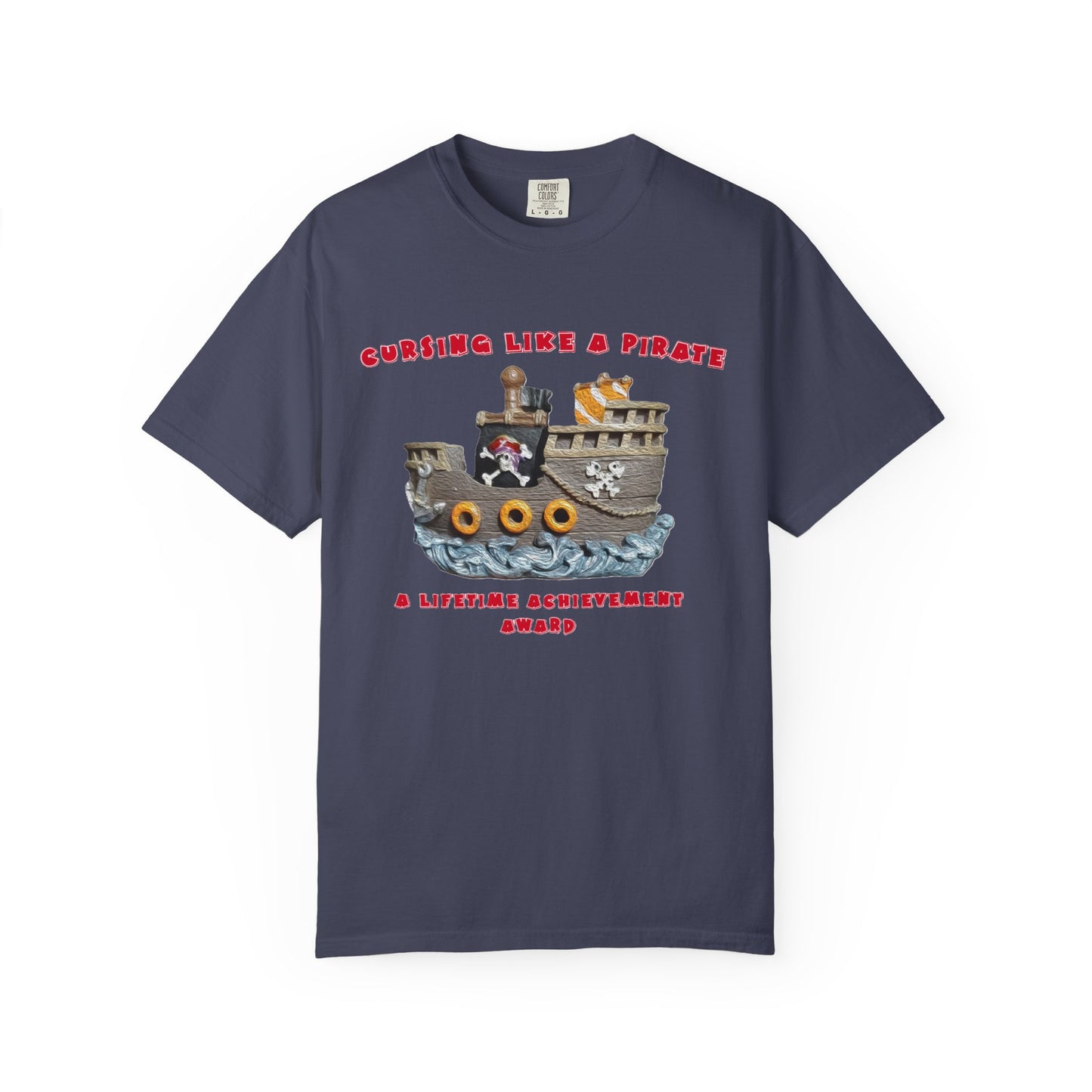 Cursing Like a Pirate Graphic T-Shirt - Unisex Garment-Dyed Tee for Nautical Fun