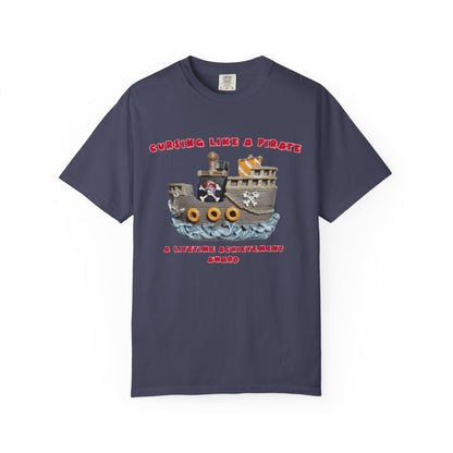 Cursing Like a Pirate Graphic T-Shirt - Unisex Garment-Dyed Tee for Nautical Fun