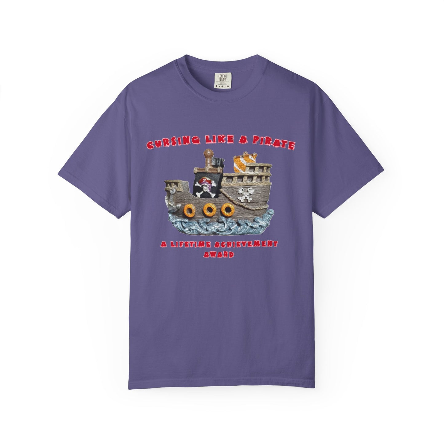 Cursing Like a Pirate Graphic T-Shirt - Unisex Garment-Dyed Tee for Nautical Fun